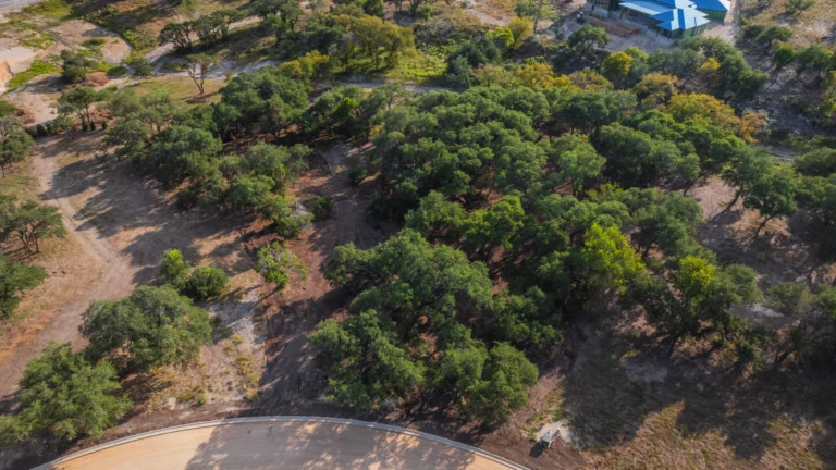 Aerial photography showing the homesite Lot 31 in Pecan Springs, Boerne, TX by Genesis Custom Homes